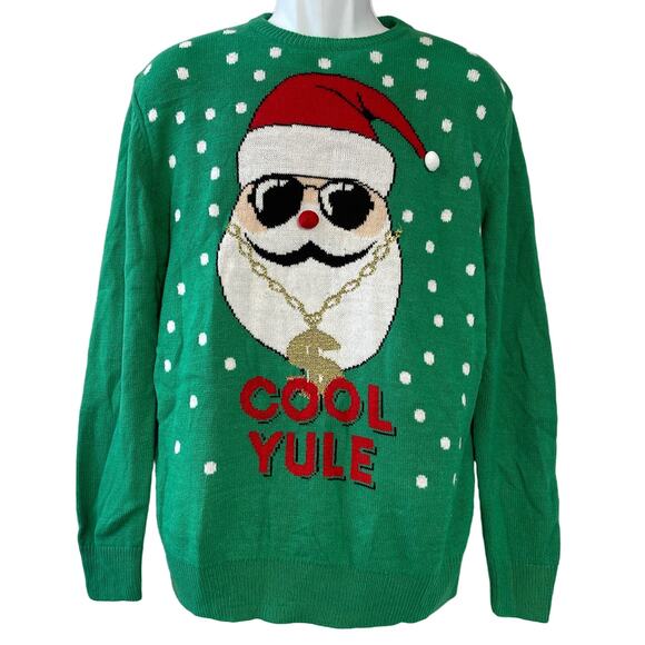 H&M Cool Yule Rapper Santa Ugly Christmas Sweater Size Medium - Picture 1 of 3